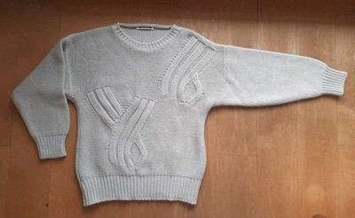 Toller Jil Sander Grobstrick Pullover Alpaka Baumwolle beige weich Gr. S wie neu