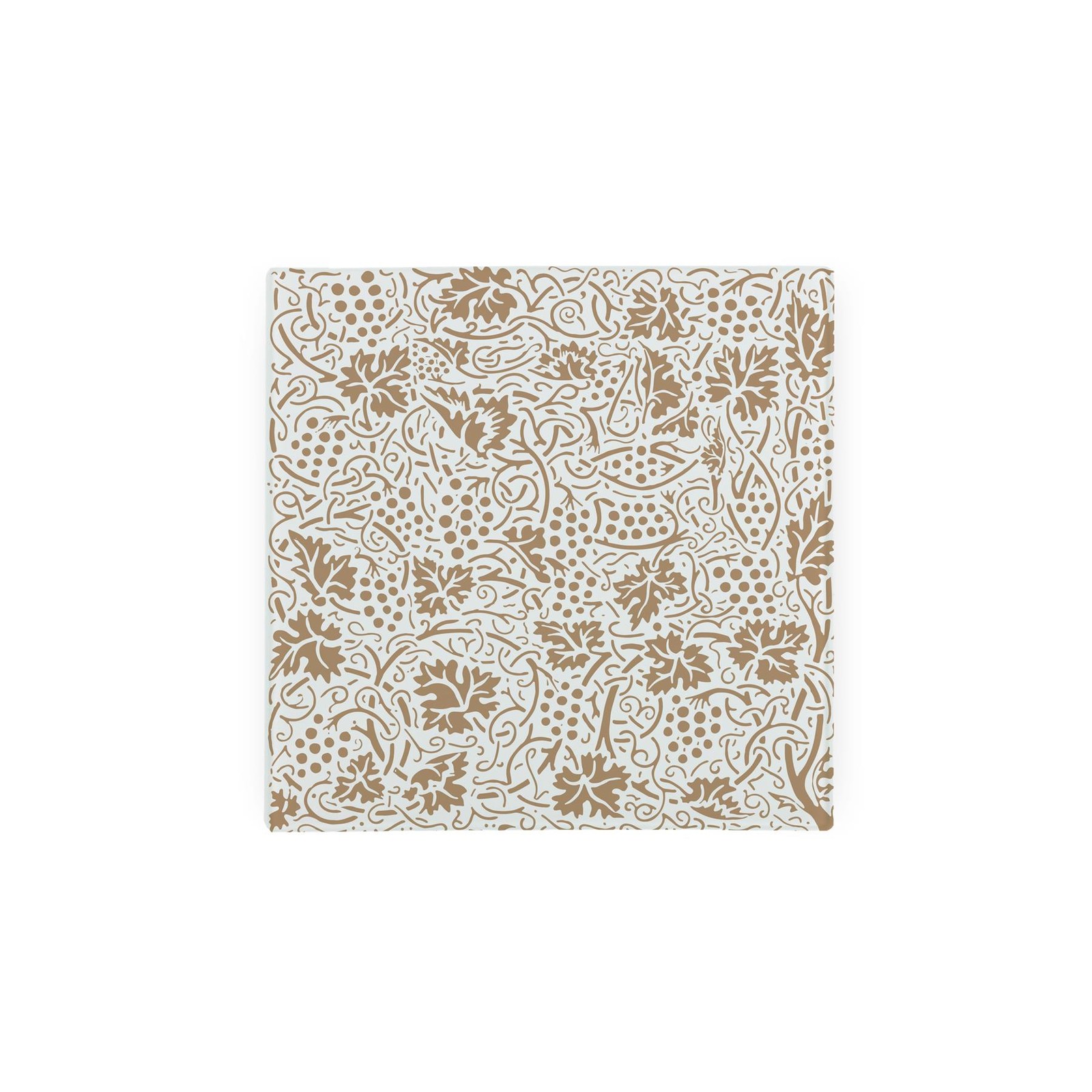 Oak Leaves & Berries Glass Hot Pot Stand - Golden Patterned Kitchen Trivet Gift