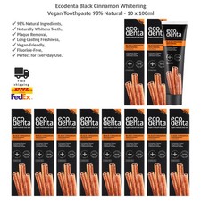 Ecodenta Black Cinnamon Whitening Vegan Toothpaste 98 Natural 10x100ml