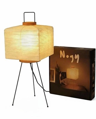Nogy Japanese Paper Tripod Floor / Table Lamp, Modern Square Shade Light New