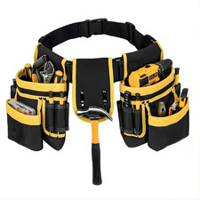 Canvas Tool Waist Bag Belt Multi-Pocket Waterproof Adjustable Work Pouch
