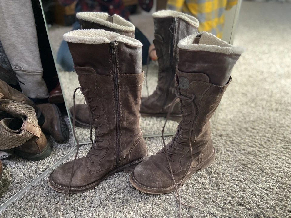 Botas con cordones de cuero marrón Foundry Co vintage talla 7 Foto 4 de 4