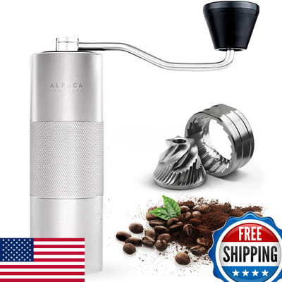 Alpaca Ventures Stainless Steel Conical Burr Manual Coffee Grinder Adjustable