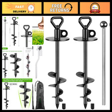 Outdoor Dog Tie Out Stake - Ground Anchor with Free Swivel for Pets, Heavy Duty