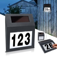 Solar Haus Nummer mit LED Beleuchtung Hausnummernleuchte Beleuchtet Edelstahl
