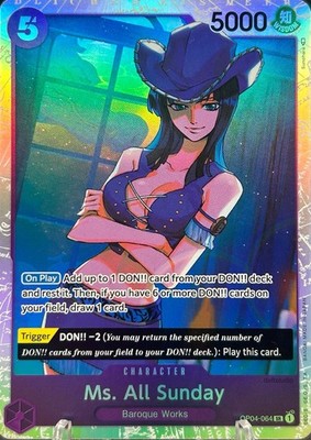   Ms. All Sunday   OP04-064 SR Kingdoms of Intrigue Holo Foil One Piece TCG NM
