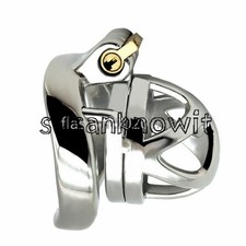 NEW Male Stainless Steel Short Chastity Device Belt Chastity Cage Curve Lock