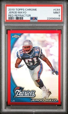 2010 Topps Chrome - Jerod Mayo #C64 Red Refractor /25 PSA 9