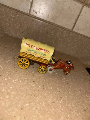 Marx Pony Express Freight Wagon Pikes Peak Friction Toy #2