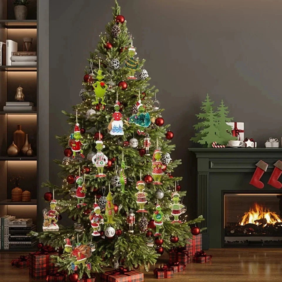 18pcs The Grinch Christmas Ornaments 2D Figures XMAS Decoration - Image 3 of 4