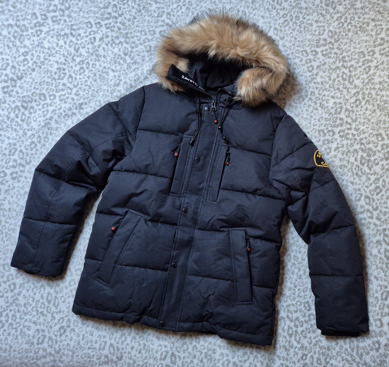 Zavetti Canada Oshawa 2.0 Puffer Parka Jacket Size UK M Black Zipped Pockets image 5