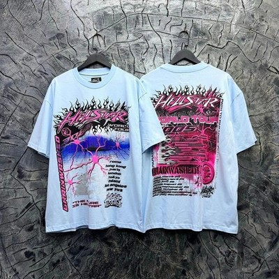 90s Hellstar Studios Light Blue Remake Retro style 2 Side Unisex T shirt S-5XL