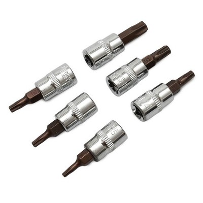 6 Stück Bit Sockel T10-T40 1/4 Zoll Schaft 6.35mm Antrieb Heimtextilien Kopf