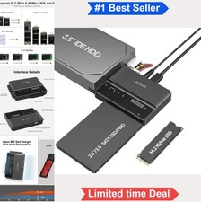 M.2 NVMe SATA IDE SSD Enclosure 10Gbps USB C Hard Drive Reader 2230 2242 2260