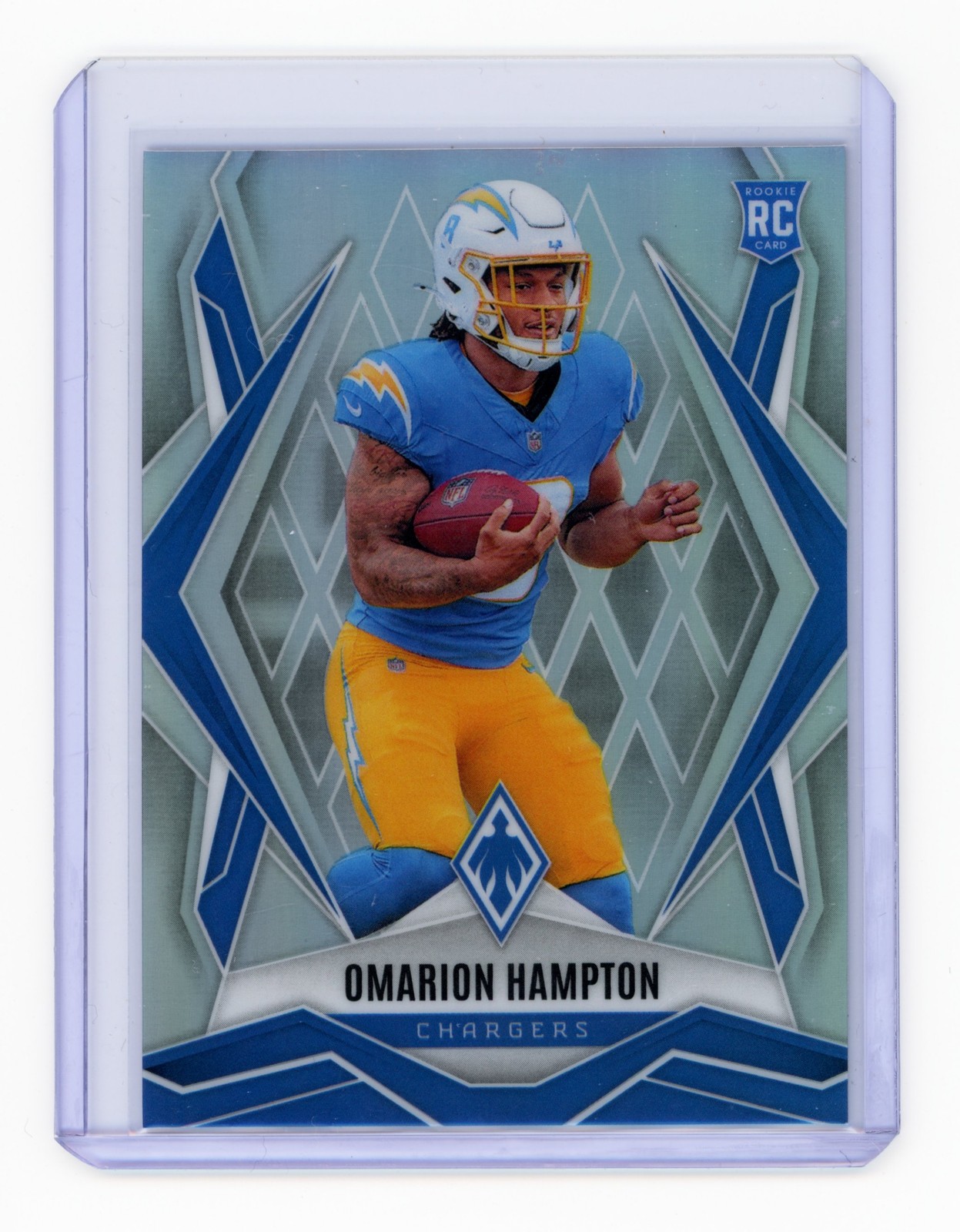 2025 Panini Phoenix Omarion Hampton Silver Prizm #192 RC Los Angeles Chargers