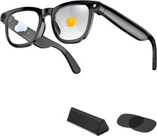 AI Smart Glasses with Camera 12MP, Hands-Free Photo/Video, 5Ghz Wifi Fast Transf