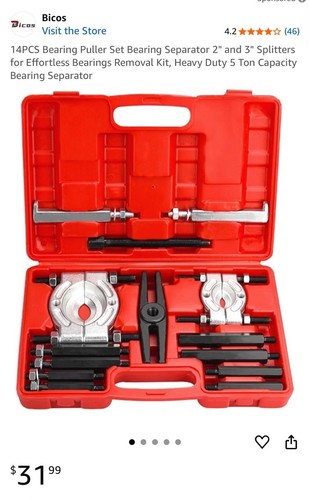 14PC 5 Ton Bearing Separator Puller Kit 2" 3" Splitters Heavy Duty Tool Set - View #2