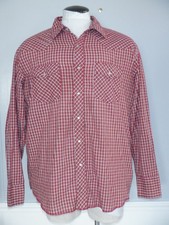 Men's WRANGLER WESTERN SHIRTS Sz XL Red Plaid LS Snap Front Pocket Western Shirt
