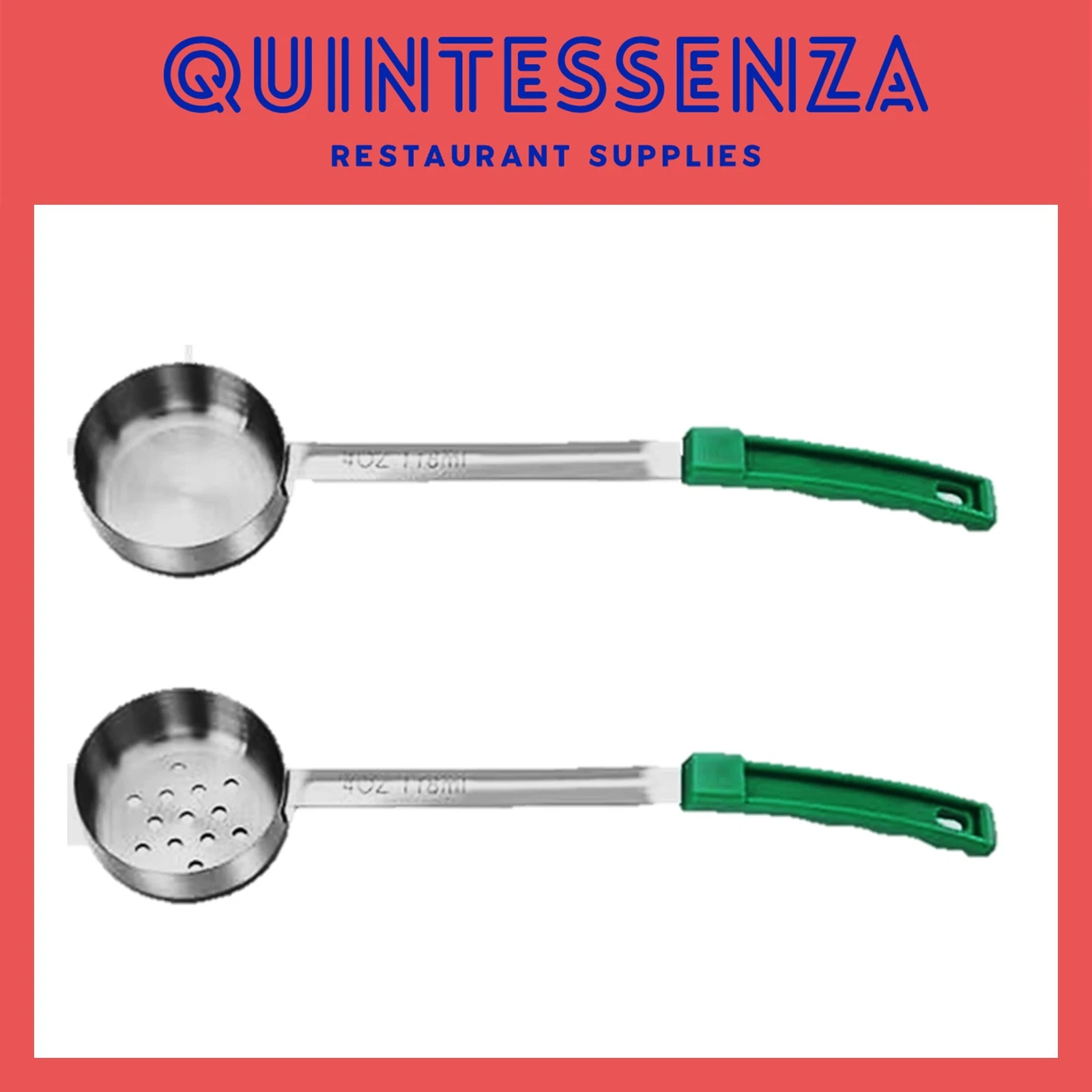 4oz Perforated & Solid Portion Spoon by Quintessenza