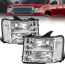 Headlight Assembly Compatible with 2007-2013 GMC Sierra 1500 2500HD 3500HD Front