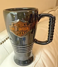 Harley Davidson Black Orange SHIELD Beer STEIN Coffee MUG Encore Group Ceramic