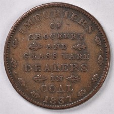 1837 Portsmouth NH E.F. Sise & Co. - Hard Times Token HT#195