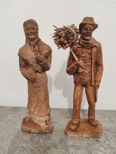 Santons En Bois Peints A La Main. Paysans. SIC Made In France