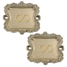 Vintage Style Gold Jewelry Dish, Small Antique Trinket Tray for Rings Holder, Un