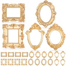 20 Pcs Vintage Mini Picture Frames Small Antique Resin Photo Frame Wall Hangi...