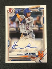 Hansel Moreno 2021 Bowman Prospect 1st Auto Mets 