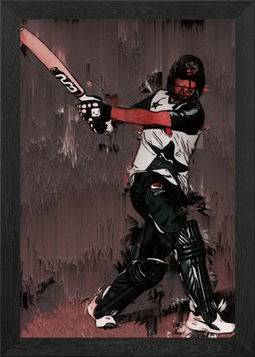 Gerahmtes Wandbild Cricketspieler Poster Leinwanddruck Bild