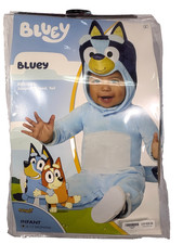 Spirit Halloween Bluey Infant Costume 6-12M Jumpsuit Hood Tail NEW 