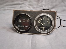 Vintage Stewart Warner Gauge Panel Cylinder Head Temp Oil Temp Dual Pod 12v Vintage Stewart Warner Gauge Panel Cylinder Head Temp Oil Temp Dual Pod 12v