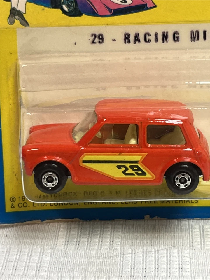 Rare 1971 Blisterpack MATCHBOX SUPERFAST #29 RED RACING MINI COOPER MOC Vintage - Image 3 of 4