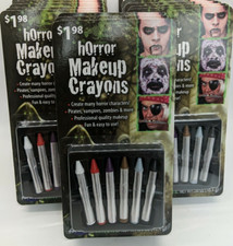 Halloween LOT OF 12 - Fun World Horror Makeup Crayons Vampire Pirate Zombie