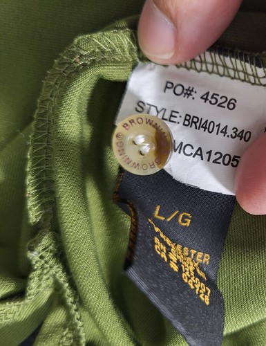 Browning Hunting Brand Polo Green & Camo Men's Size Large - Picture 7 of 11