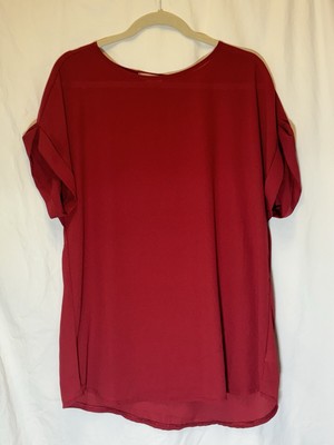 Zenana outfitters Red top Fun Sleeve Detail size XL  Y4
