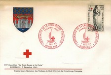 1963-Fdc.enveloppe 1°jour-CROIX ROUGE-Enfant à la grappe-Bordeaux-Timbre-Yt.1400