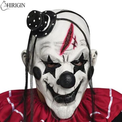 Maske Clown Killer Halloween Kostüm Horror Cosplay Gruselig mit Haaren 