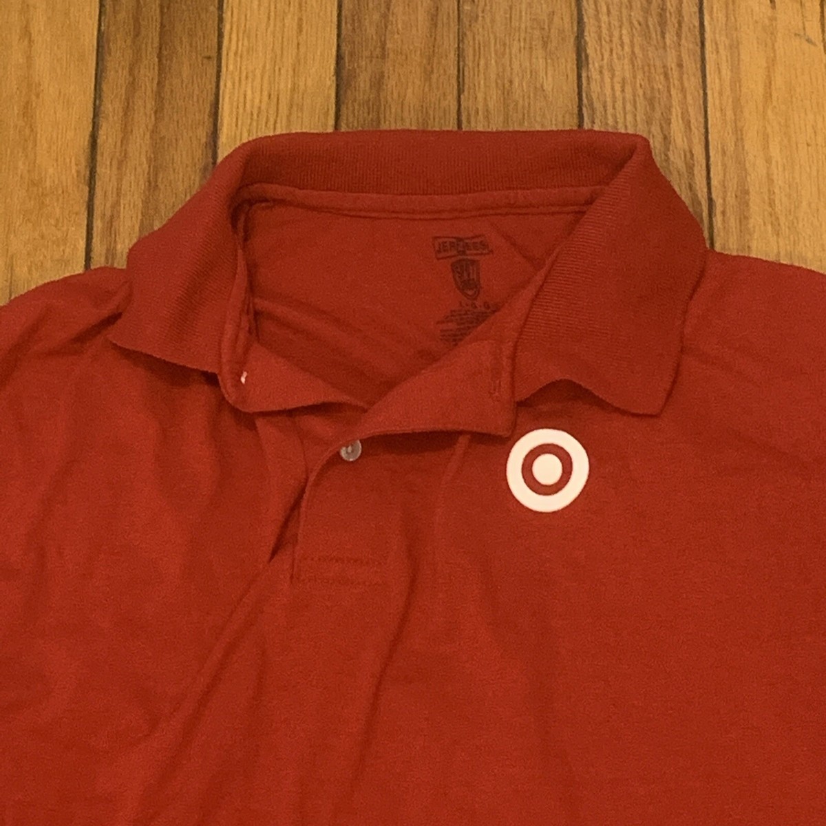 Target Crew Staff Polo Red Shirt Large Logo Company Department
