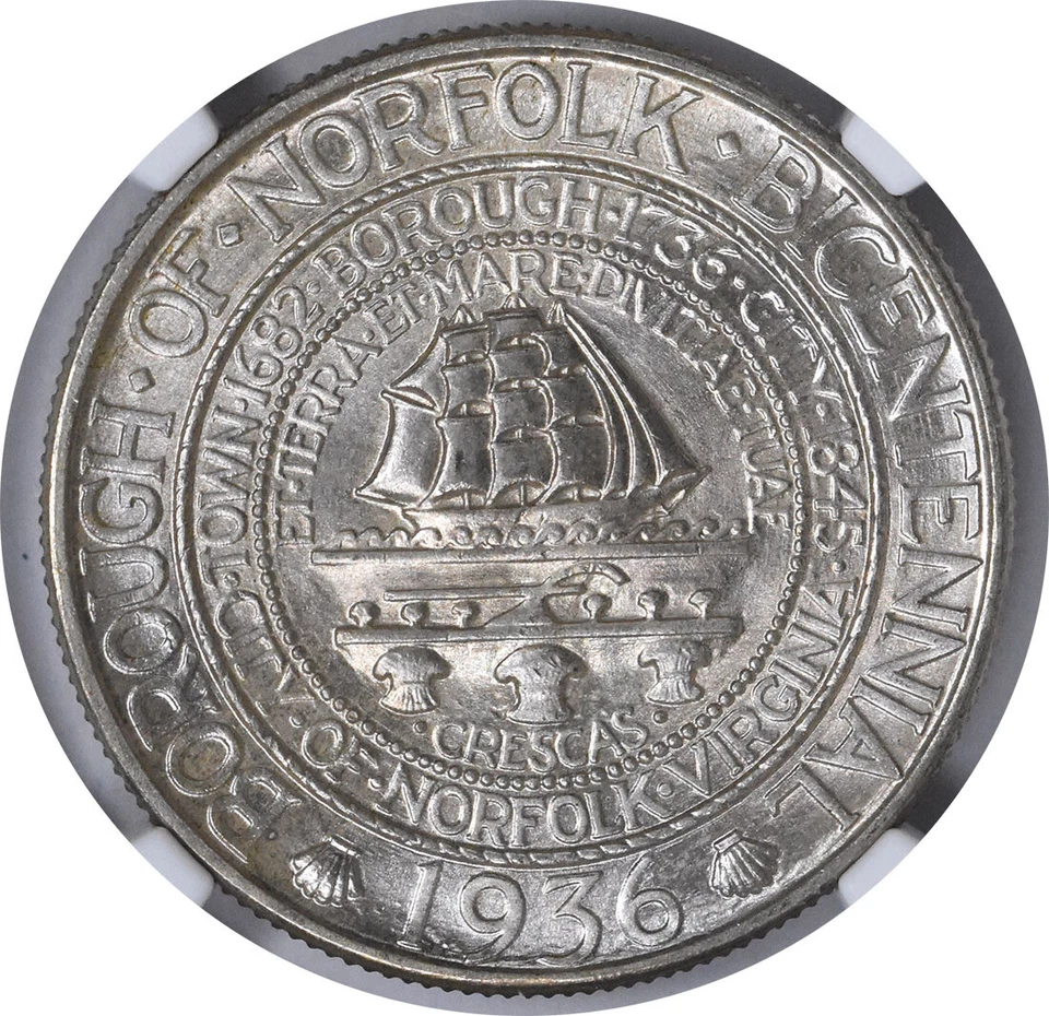 Norfolk Commemorative Silver Half Dollar MS68 NGC - Image 3 of 4