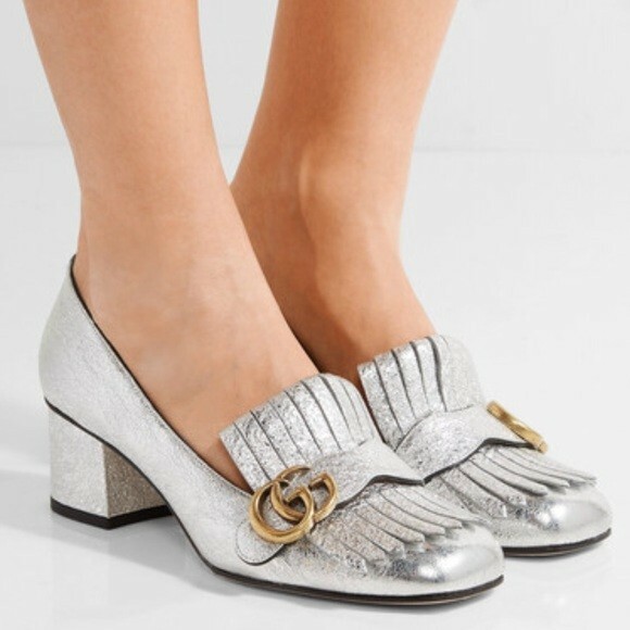 gucci metallic loafers