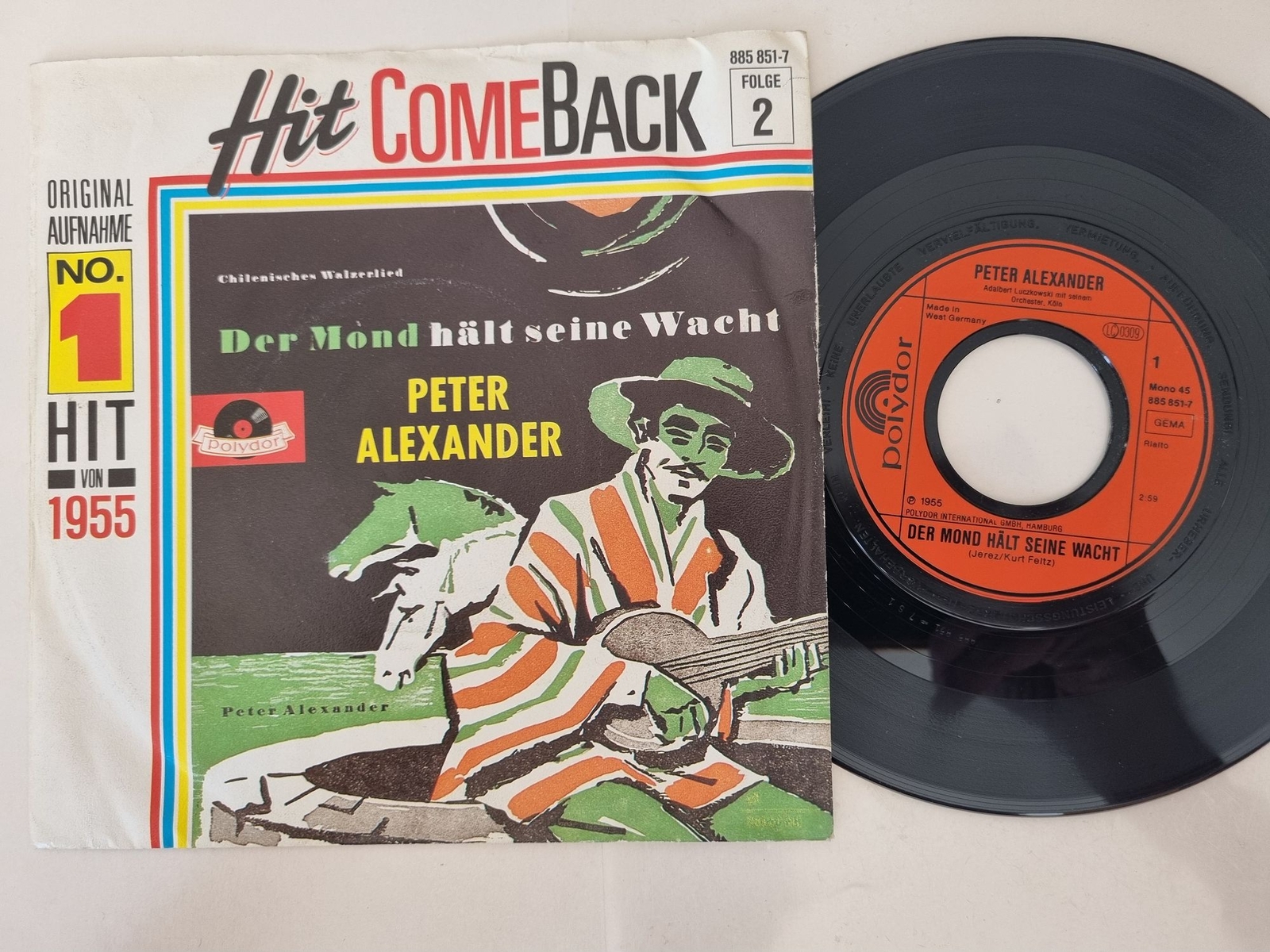 Peter Alexander - Der Mond Hält Seine Wacht 7'' Vinyl Germany