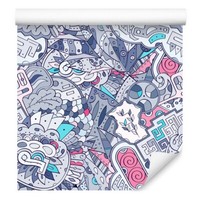 10M Vlies Tapeten Rollen Kinderzimmer Graffiti Muster Geometrisch Motiv Xxl 3411