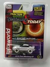 AUTO WORLD WHITE CHASE CAR 2018 FORD MUSTANG GT SLOT XTRACTION YESTERDAY TODAY