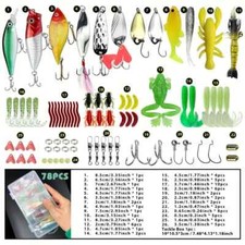 TACKLE, FISHING, 78-Piece Pro Fishing Lure Kit - Diverse Tackle Collection