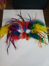Mardi Gras Carnival Feather Mask - Multi Colors Vintage