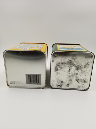 Antigua lata de metal lata azul amarillo de publicidad Nestlé - Imagen 5 de 5