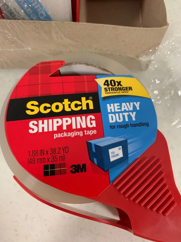 Cinta de embalaje Scotch de alta resistencia para envío con dispensador 1 ea (paquete de 6) Foto 4 de 4