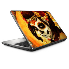Laptop Skin Wrap Universal for 13 inch - Skull Girl Dia de Los Muertos Paint